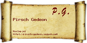 Pirsch Gedeon névjegykártya